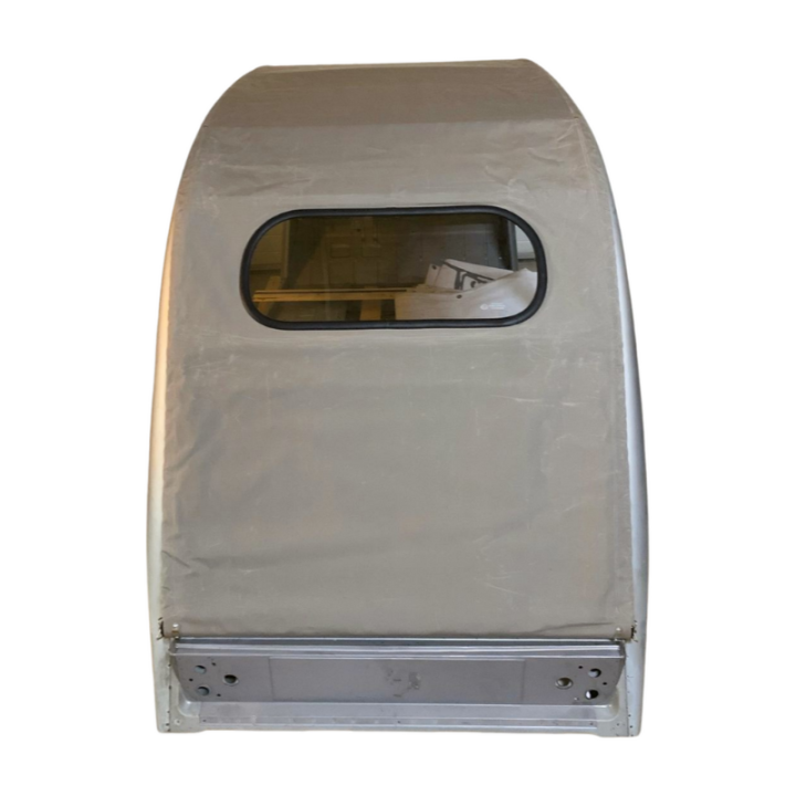 Capote 2CV longue toile coton gris petite lunette
