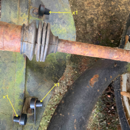 Butée d'aile sur châssis 2CV et Dyane