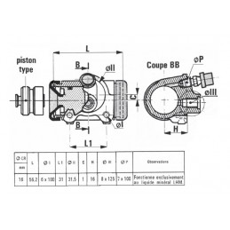Cylindre de roue AR Ø 10 LHM