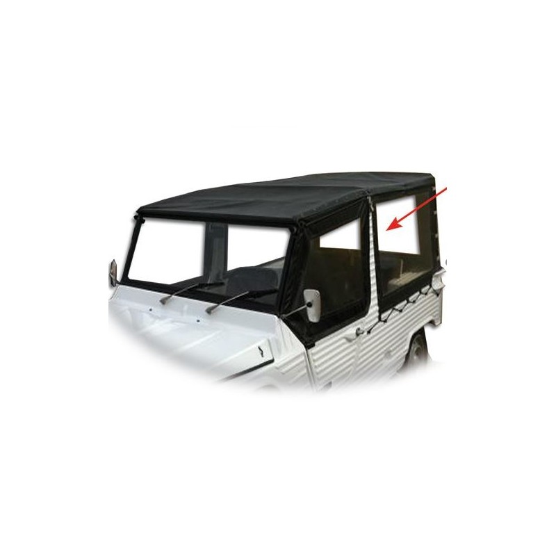 Bâche latérale G 4 sangles noire Méhari 71 à 82