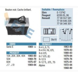 Interrupteur de warning à bascule Katar 4L FAE