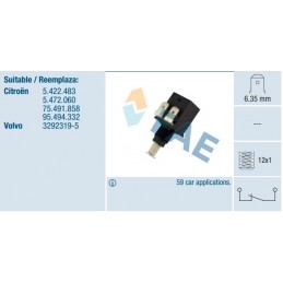 Contacteur STOP 12V broches plates