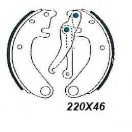 Mâchoires de frein AV Ø 220 2CV Méhari Dyane fourgonnette Ami