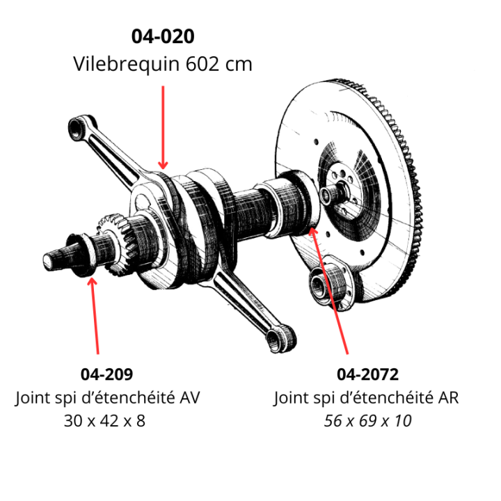 Vilebrequin pour moteur 602 cm