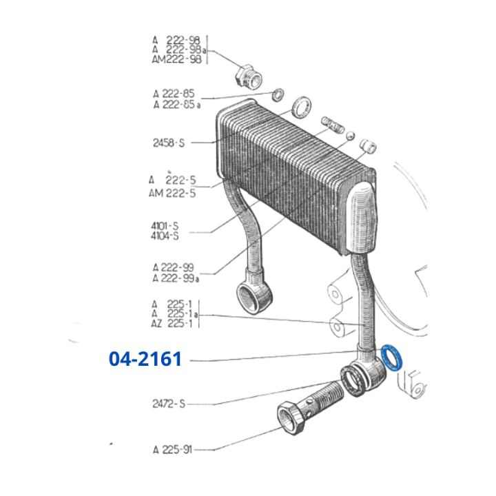 Joint cuivre radiateur huile coté bloc 14.3x18.3x1.5