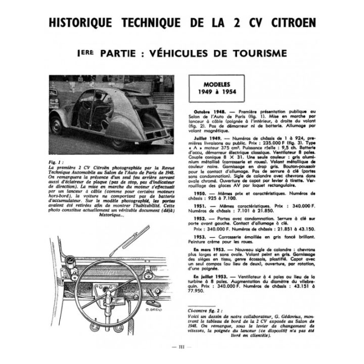 Revue Technique Automobile 2CV 1948 à 1970 RTA