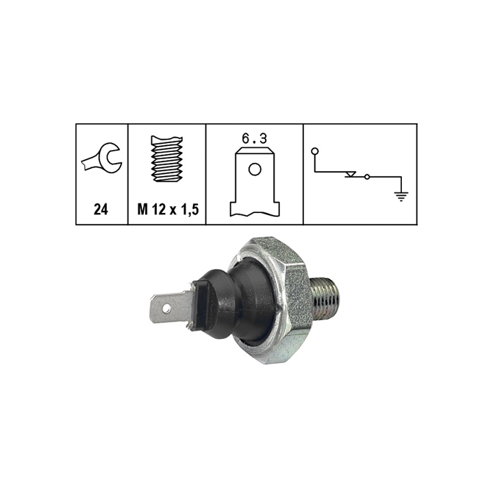 Mano contact d'huile 2CV 0.6 bar broche plate