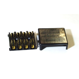 Porte fusibles 4 emplacements noir connexions plates