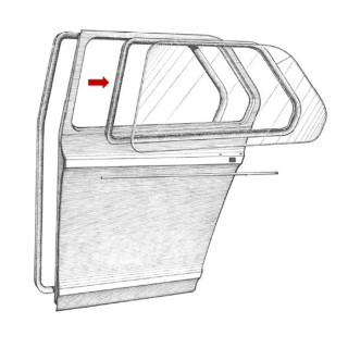 Joint de vitre de porte AR Dyane