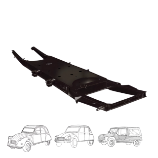 Châssis 2CV Dyane et Méhari électrozingué et cataphorèse