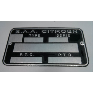Plaque d'identification n° de châssis