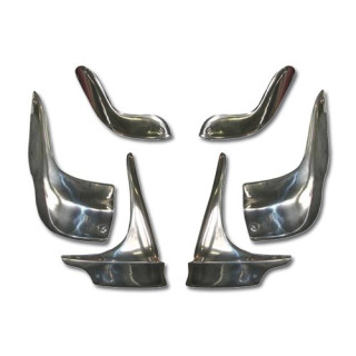 Ensemble de sabots d'ailes 2CV berline en aluminium poli