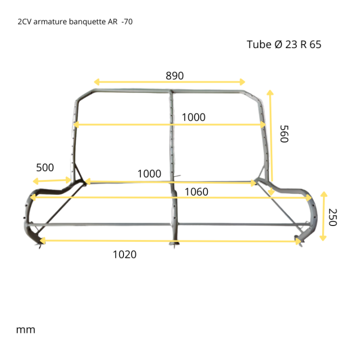 Armature banquette arrière 2CV AZ AZAM