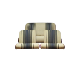 Garnitures 2 sièges asymétriques + 1 banquette marron rayé 2CV Dyane