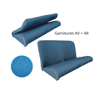 Garnitures banquettes AV + AR 2CV AZAM ENAC diamanté bleu