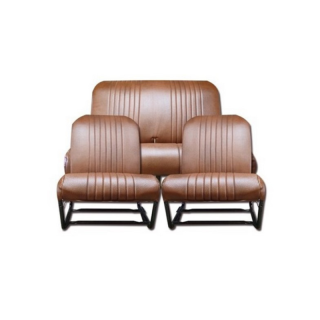 Garnitures sièges symétriques + banquette AR Dyane rabattable marron perforé