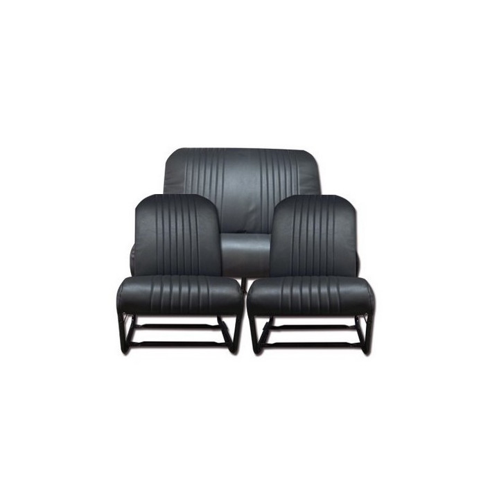 Sièges AV symétriques + banquette AR noir lisse complets 2CV Dyane