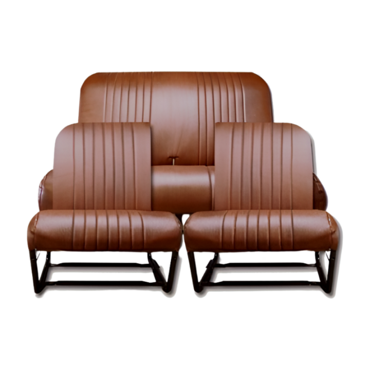 Sièges AV asymétriques + banquette AR complet marron perforé