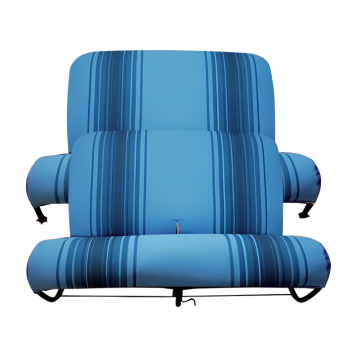 Banquette avant + banquette arrière complètes bleu rayé