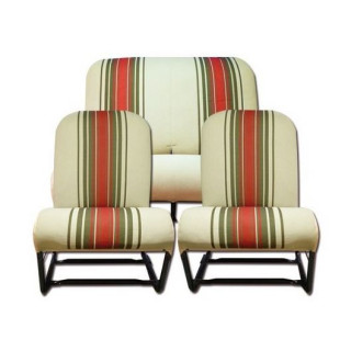 Sièges AV symétriques + banquette AR complet beige rayé rouge