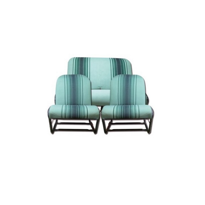 Sièges AV symétriques + banquette AR complet vert rayé