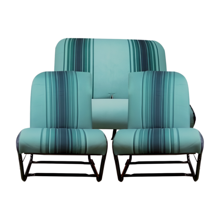 Sièges AV asymétriques + banquette AR complet vert rayé