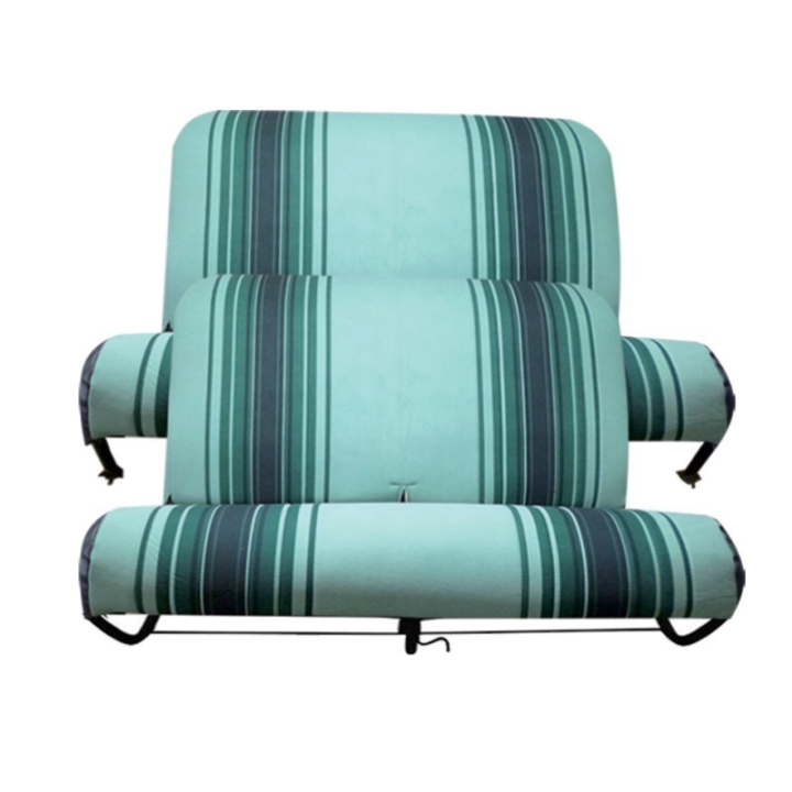 Banquette AV + banquette AR complètes vert rayé