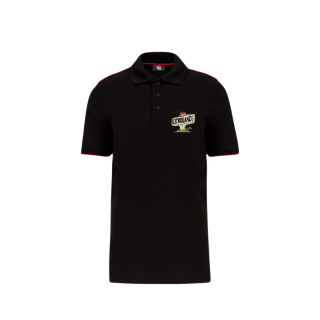 Polo CITROLAND homme noir liseré rouge taille L