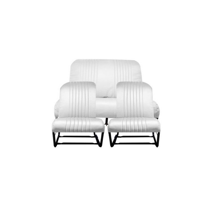 Garnitures 2 sièges asymétriques + 1 banquette skaï blanc 2CV Dyane
