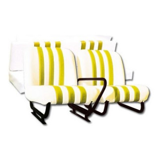 Ensemble de garnitures Méhari blanc rayé jaune