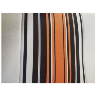 Garnitures 2 sièges asymétriques + 1 banquette beige rayé orange 2CV Dyane