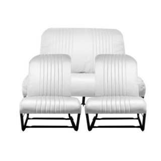 Garnitures 2 sièges asymétriques + 1 banquette skaï blanc 2CV Dyane