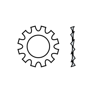 Rondelle éventail plate galvanisée M7
