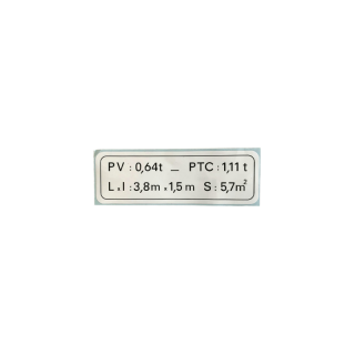 Adhésif plaque de tare AK 400 75-