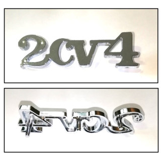 Monogramme 2CV4 en relief