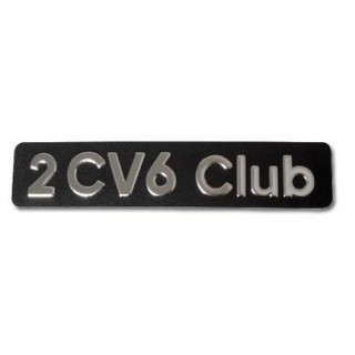Monogramme 2CV6 CLUB fond noir