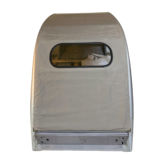 Capote 2CV longue toile coton gris petite lunette