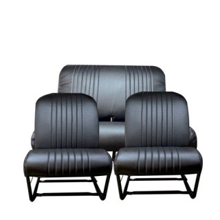 Garnitures 2 sièges symétriques + 1 banquette skaï noir perforé 2CV Dyane