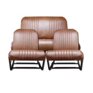 Garnitures 2 sièges symétriques + 1 banquette marron perforé 2CV Dyane