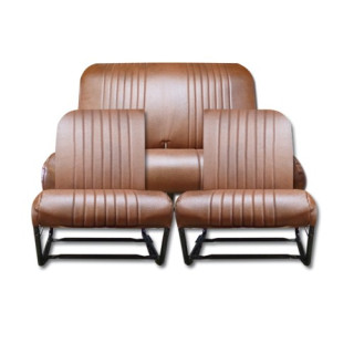 Garnitures 2 sièges asymétriques + 1 banquette skai marron perforé 2CV Dyane