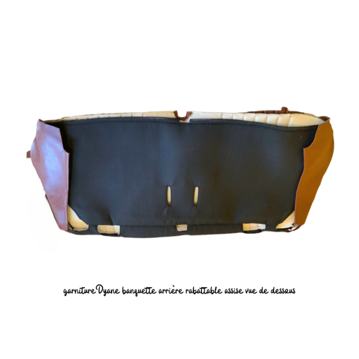 Garniture banquette AV + banquette AR Dyane rabattable marron perforé