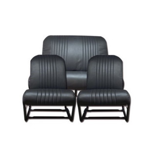 Sièges AV symétriques + banquette AR noir lisse complets 2CV Dyane