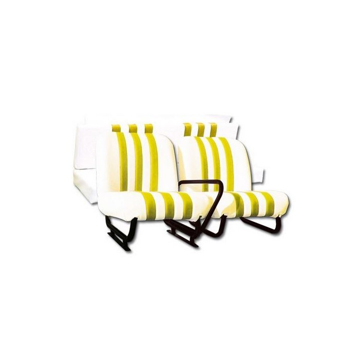 Ensemble de garnitures Méhari blanc rayé jaune