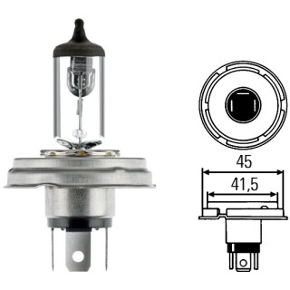 Ampoule code phare H4 12V P45t 45/40W BOSMA
