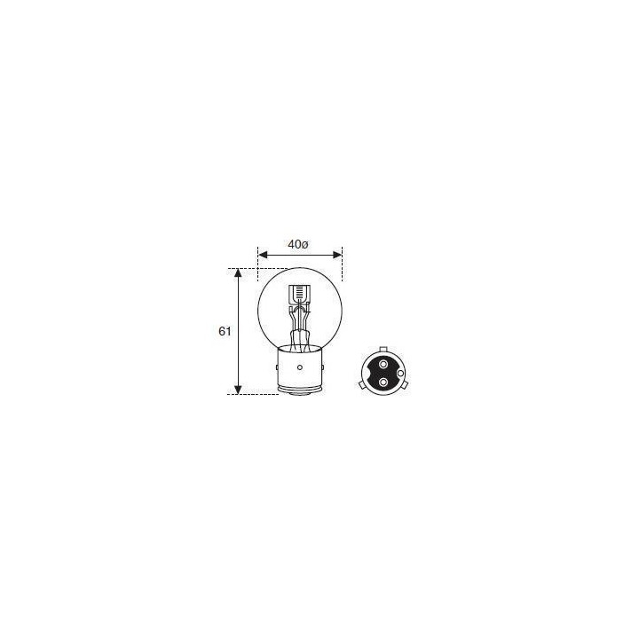 Ampoule Code-phare jaune BA21D 45/40W 6V BA21D BOSMA