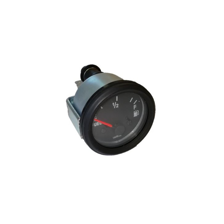 Manomètre essence 12V ou 24V ronde fond noir