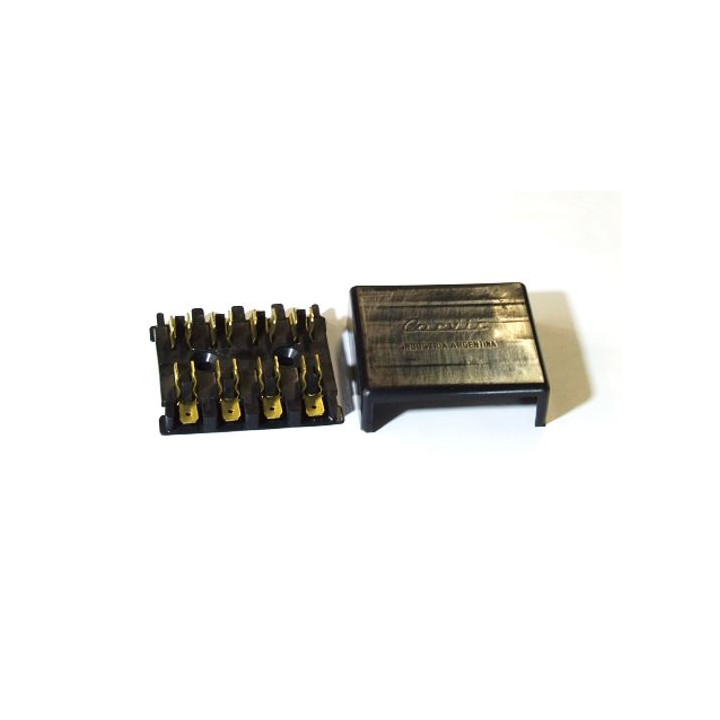 Porte fusibles 4 emplacements noir connexions plates