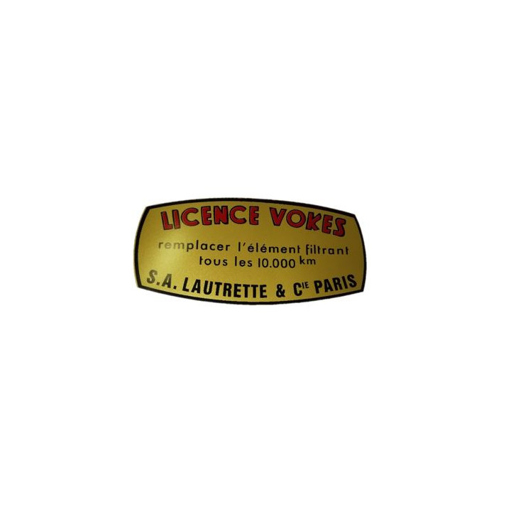 Autocollant de filtre à air LAUTRETTE Licence Vokes