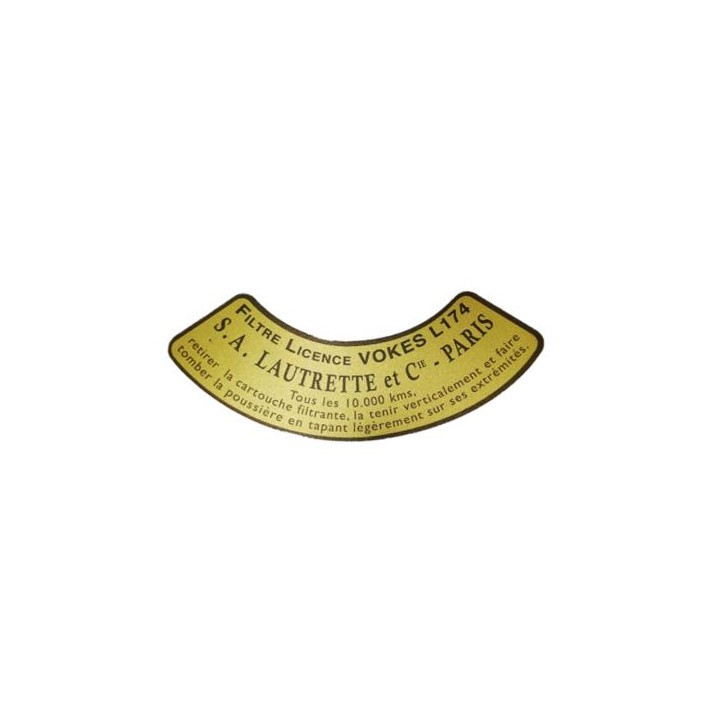Autocollant pour filtre LAUTRETTE demi cercle
