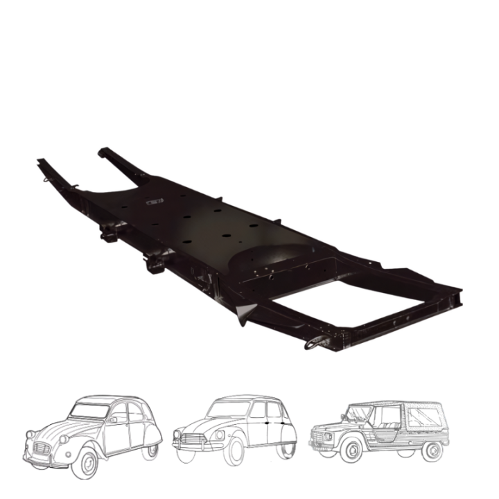 Châssis 2CV Dyane et Méhari électrozingué et cataphorèse